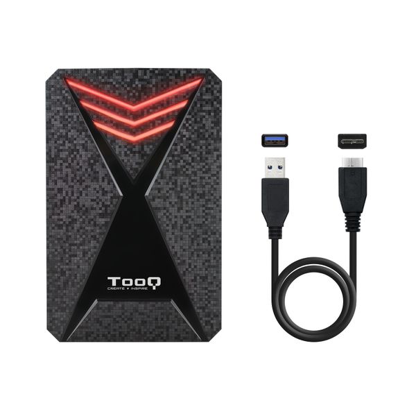 TQE-2550RGB caja hdd tooq gaming tqe 2550rgb 2.5 sata usb3.0 3.1 9.5mm gen1 negra rgb