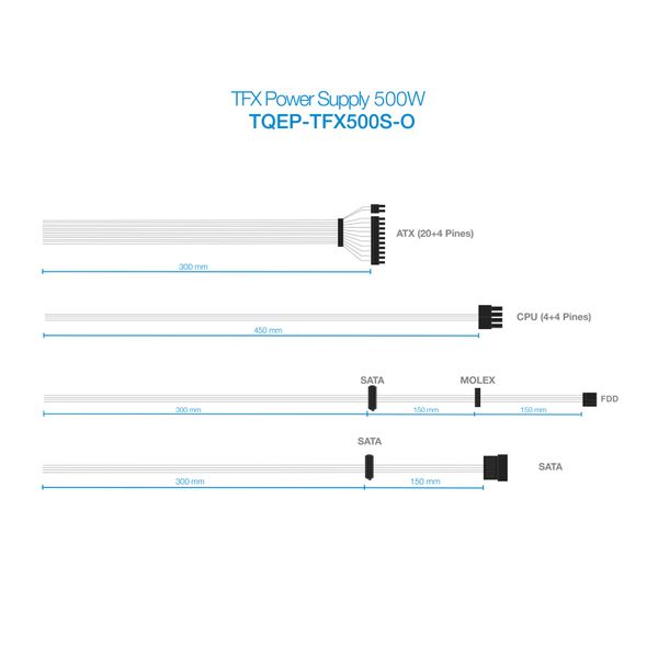 TQEP-TFX500S-O fuente alimentacion 500w tooq ecopower ii tfx oem 8 cm non modular