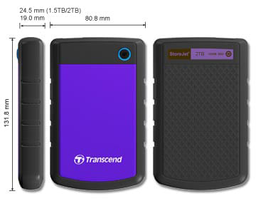 TS2TSJ25H3P 2tb 2.5p portable hdd storejet h3 purple