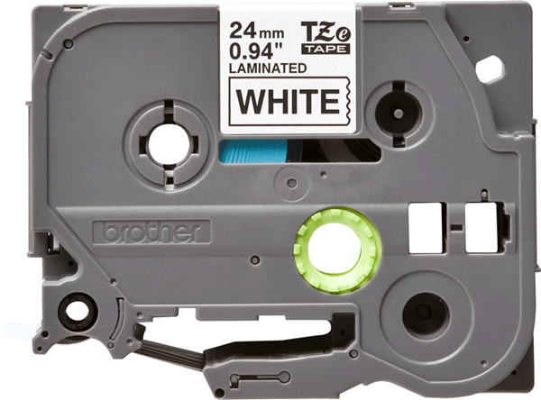 TZE251 cinta etiquetadora brother laminada 24mm tze251 texto negro sobre fondo blanco