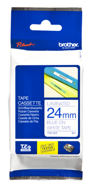 TZE253 tape blue white 24mm f 3xx 5xx