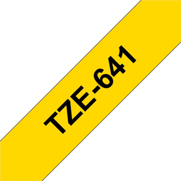 TZE641 tze 641 laminated tape 18mm 8m black on yell ow