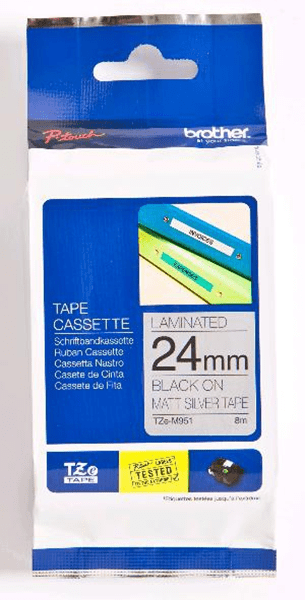 TZEM951 cinta rotuladora plata-negro 24