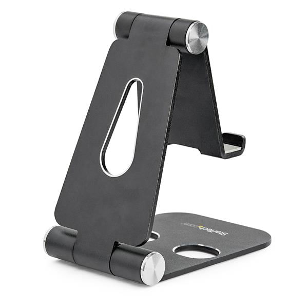 USPTLSTNDB smartphone and tablet stand portable and foldable bla ck