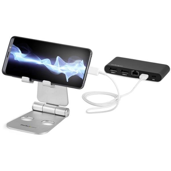 USPTLSTND smartphone and tablet stand portable and foldable alumin um