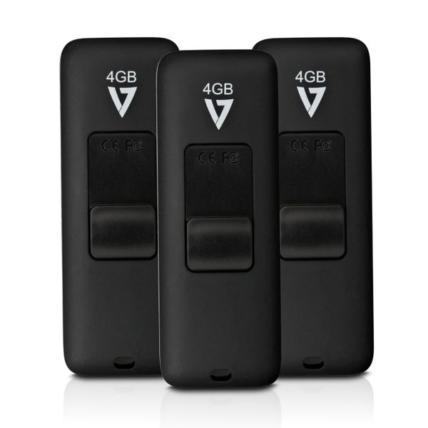 VF24GAR-3PK-3E unidad flash v7 vf24gar 3pk 3e 4 gb usb 2.0 negro 3 paquetes