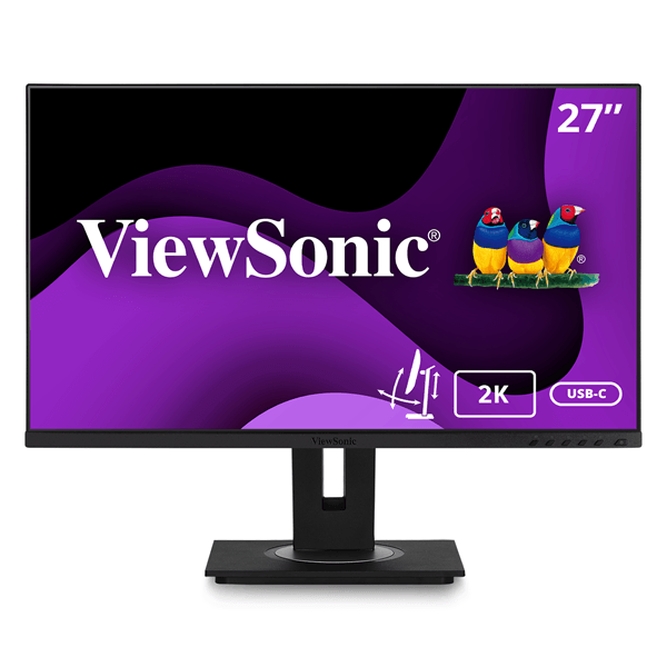 VG2756-2K monitor viewsonic 27p 2k qhd ips hdmi dp inout usb c rj45 usb multi ergo pivot
