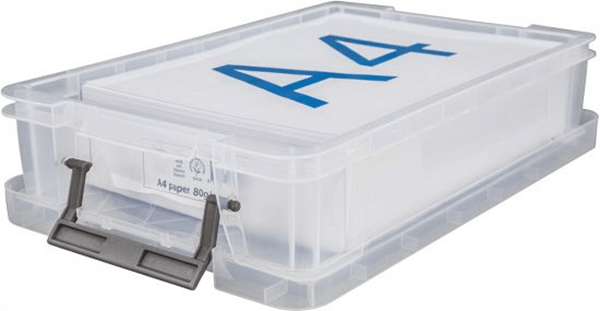 WFS20M055 CS TP caja de almacenaje apilable con tapa capacidad 5.5 litros 255x395x90 mm cristal transparente archivo 2000 wfs20m055 cs tp