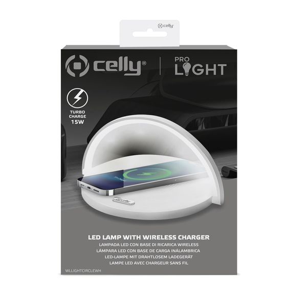 WLLIGHTCIRCLEWH celly lampara led con soporte carga inalambrica