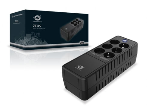 ZEUS05E sai 600va conceptronic 360w oficina 6 tomas enchufe proteccion puerto lan modem